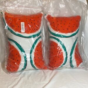 Vintage Crate & Barrel Watermelon Slice Outdoor Throw Pillows - NWT